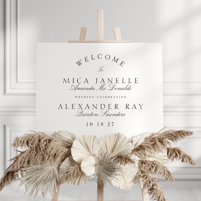 Klassisk Elegant Calligraphy Black & White Bröllop Poster (Skapare uppladdad)