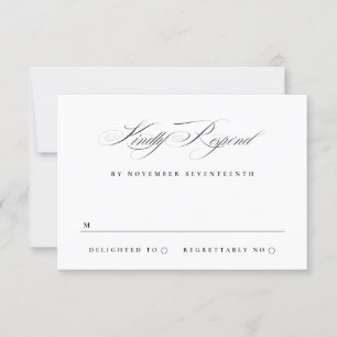 Klassisk Elegant Calligraphy Bröllop OSA Kort