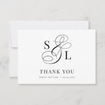 Klassisk Elegant Calligraphy Monogram Bröllop