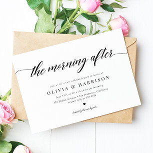 Klassisk Elegant Calligraphy Script Bröllop Brunch Inbjudningar
