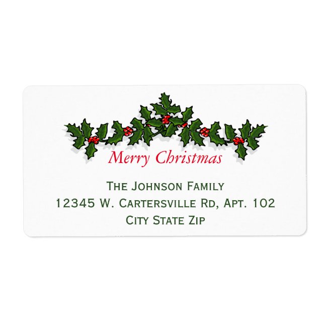 Klassisk Elegant Chrismas Holly - allt vad som hel Fraktsedel (Framsidan)