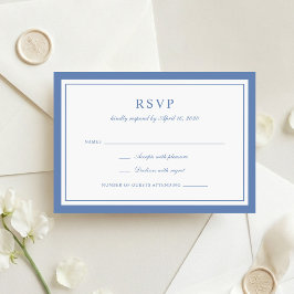 Klassisk Elegant Dammig Blå Ram Bröllop RSVP Inbjudningar