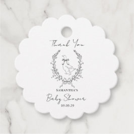 Klassisk elegant dum gås baby shower Gåvor Etiketter