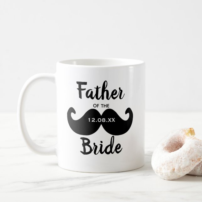 Klassisk Elegant Far i Bride Mustache Kaffemugg (Med munk)