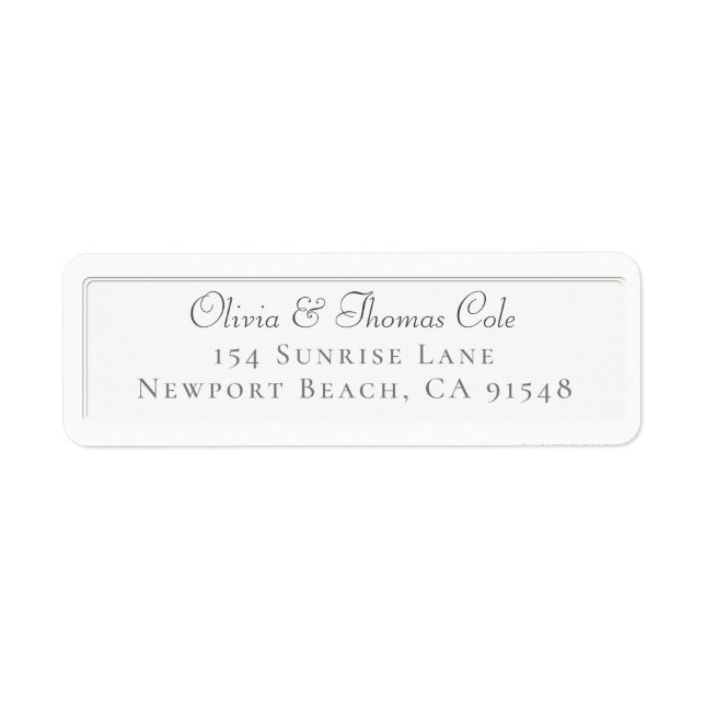 Klassisk Elegant Faux med enkel returtangent Returadress Etikett (Framsidan)