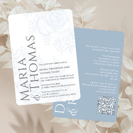 Klassisk Elegant Fet Typografi Dusty Blue-OSA Inbjudningar