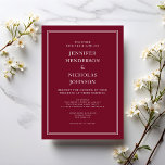 Klassisk Elegant Formal Burgundy Red Bröllop Inbjudningar<br><div class="desc">Klassisk Elegant Formal Burgundy Red Wedding-inbjudan</div>