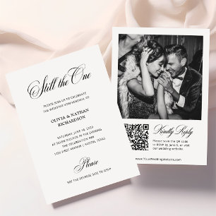 Klassisk Elegant Förnyelse av Vigsel Foto QR-kod Inbjudningar