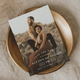 Klassisk Elegant Foto Bröllop Spara Datum Magnetisk Inbjudningskort