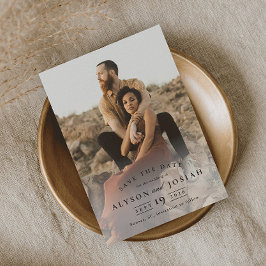 Klassisk Elegant Foto Bröllop Spara Datumet