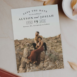 Klassisk Elegant Foto Bröllop Spara Datumet