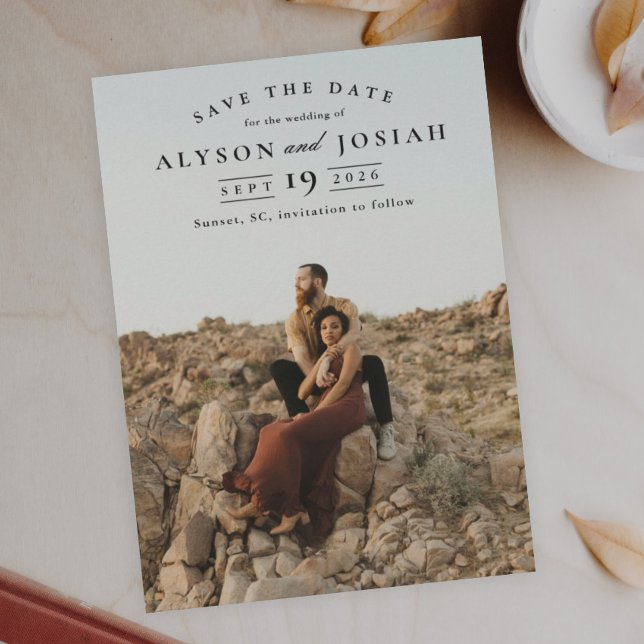 Klassisk Elegant Foto Bröllop Spara Datumet (Skapare uppladdad)