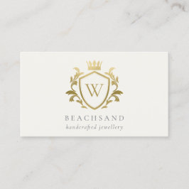 Klassisk Elegant Guld Monogram Blommigt Krona Vape Visitkort