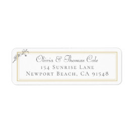 Klassisk Elegant Guld Orchid Bröllop Adress Returadress Etikett