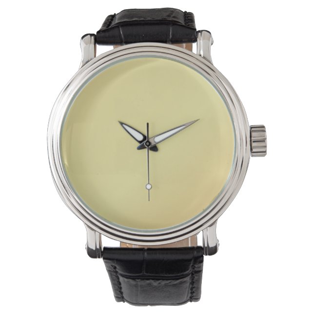 Klassisk Elegant Guld Teal Manar Leather Armbandsur (Framsida)
