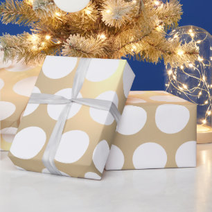 Klassisk Elegant, Guld White Polka dots Presentpapper