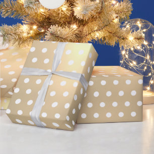 Klassisk Elegant, Guld White Polka dots Presentpapper