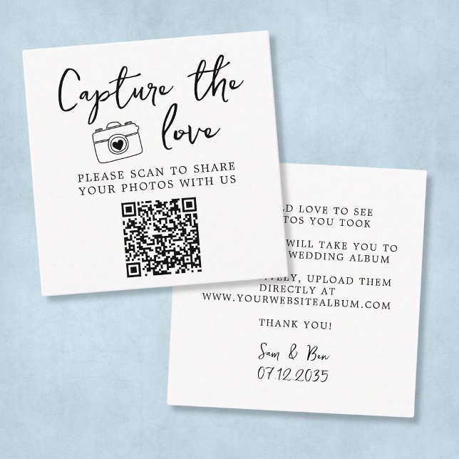 Klassisk Elegant Hämta QR-koden för Kärlek Tilläggskort (Classic Elegant Capture The Love QR Code Enclosure Card
)
