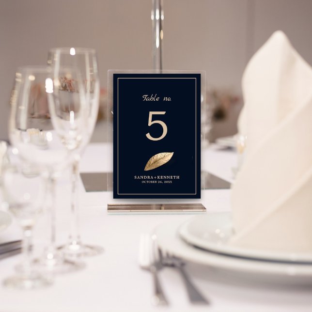 Klassisk & Elegant I Mörk blått I Bröllop Bordsnummer (Skapare uppladdad)