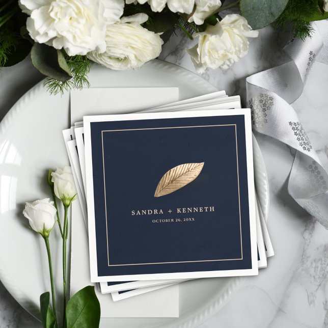 Klassisk & Elegant I Mörk blått I Bröllop Pappersservett (Skapare uppladdad)