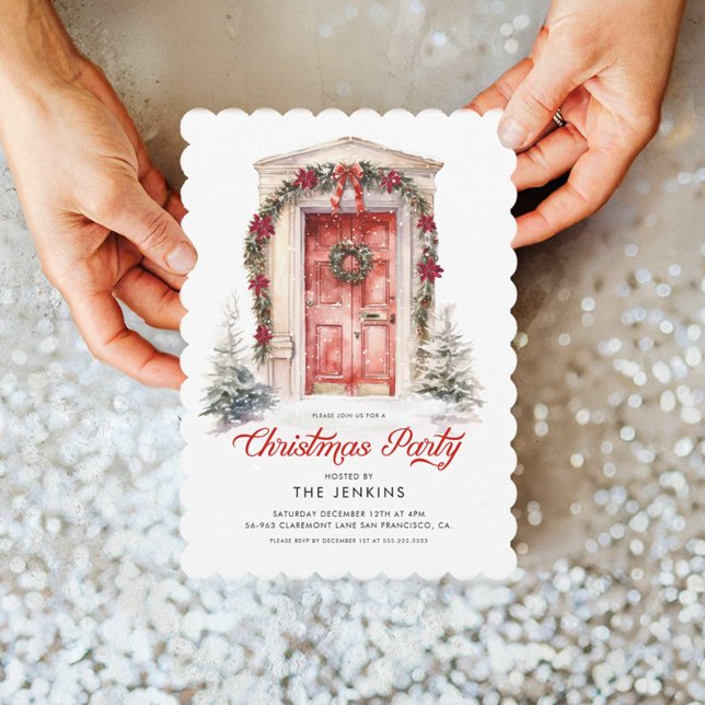Klassisk Elegant jul Party Inbjudningar (Elegant Christmas Party Invitation)