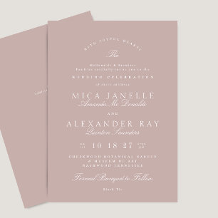 Klassisk Elegant Kalligrafi Formal Rosa Taupe Inbjudningar