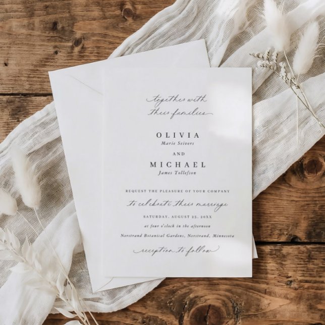 Klassisk Elegant Kalligrafi Formell Bröllop Inbjudningar (Elegant calligraphy traditional formal script wedding invitations)