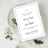 Klassisk Elegant Kalligrafi Monogram Bröllop