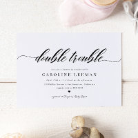 Klassisk Elegant Kalligrafi Twin Baby Shower