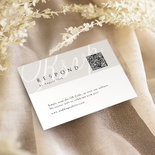 Klassisk Elegant Kalligraphy Bröllop QR-kod OSA Kort