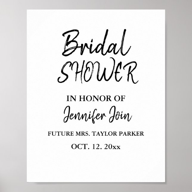 Klassisk Elegant Koppar Bröllop Bröllopsdusch Skum Poster (Framsidan)