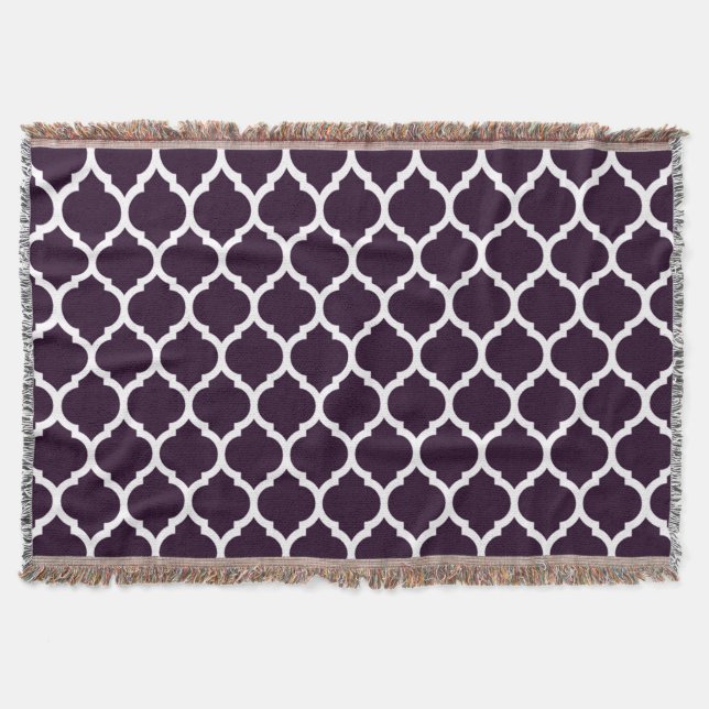 Klassisk Elegant Lila Moroccan Quatrefoil mönster Mysfilt (Framsidan)