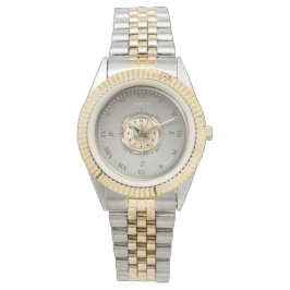 Klassisk Elegant Marin Tvåtons Räfflad Ram Armbandsur