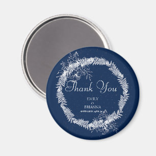 Klassisk Elegant, marinblå bröllop Magnet