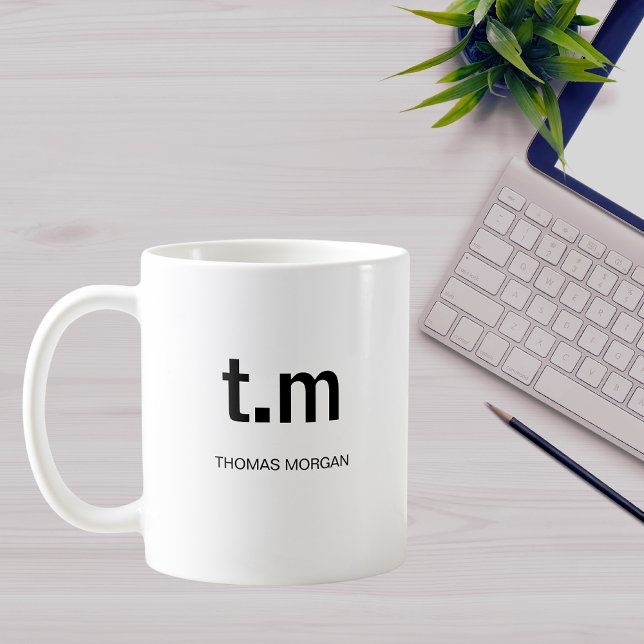 Klassisk Elegant Minimal Monogram Kaffe Kaffemugg (Skapare uppladdad)