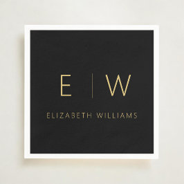Klassisk Elegant Modern Minimalist Black Guld Pappersservett