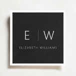 Klassisk Elegant Modern Minimalist Black White Pappersservett<br><div class="desc">Öka din matupplevelse med vår klassiska Elegant Modern Minimalist Monogram Napkins. Med försiktigt designade blöjor blandar dessa blöjor sömlöst sofistikerad med minimalism i contemporaryn, vilket ger dig en aning finslipad elegans till dina bord-inställningar. Dessa blöjor är utformade med precision och noggrannhet, och de är mer än bara bordsartiklar. De är...</div>