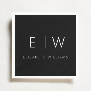 Klassisk Elegant Modern Minimalist Black White Pappersservett