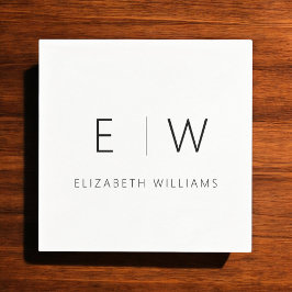 Klassisk Elegant Modern Minimalist Black White Pappersservett