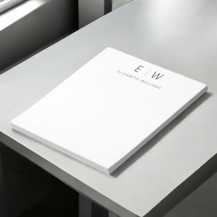 Klassisk Elegant Modern Minimalist Monogram Namn Anteckningsblock