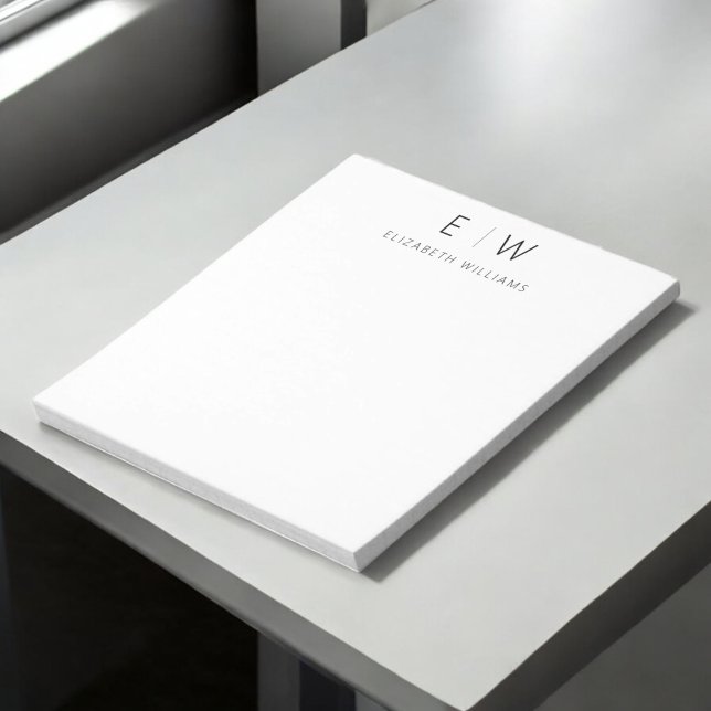 Klassisk Elegant Modern Minimalist Monogram Namn Anteckningsblock (Skapare uppladdad)