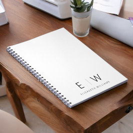 Klassisk Elegant Modern Minimalist Monogram Namn Anteckningsbok