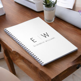 Klassisk Elegant Modern Minimalist Monogram Namn Anteckningsbok