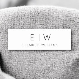 Klassisk Elegant Modern Minimalist Monogram Namn Namnbricka