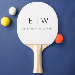 Klassisk Elegant Modern Minimalist Monogram Namn Pingisracket