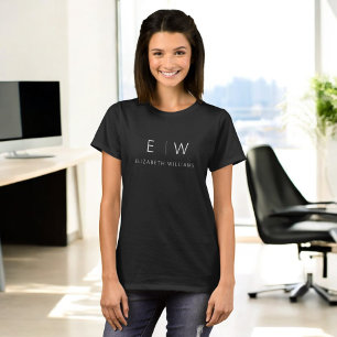 Klassisk Elegant Modern Minimalist Monogram Namn T Shirt