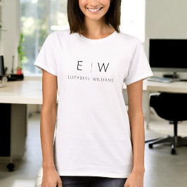 Klassisk Elegant Modern Minimalist Monogram Namn T Shirt