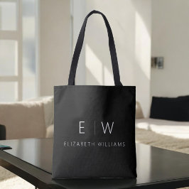 Klassisk Elegant Modern Minimalist Monogram Namn Tygkasse