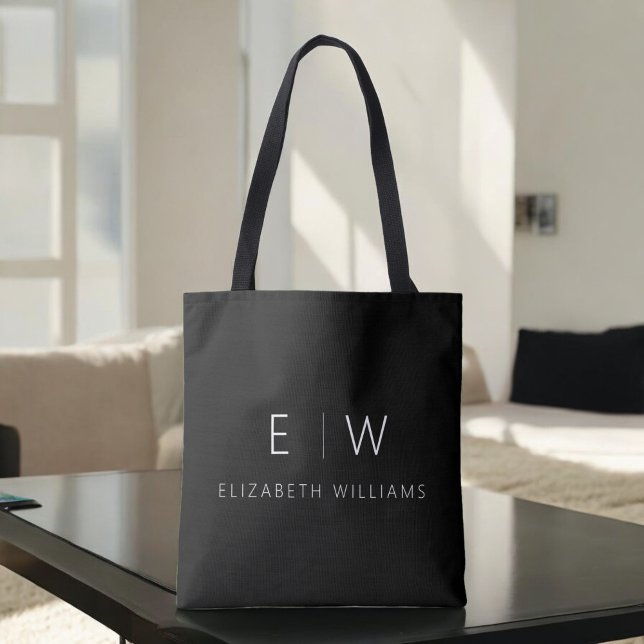 Klassisk Elegant Modern Minimalist Monogram Namn Tygkasse (Skapare uppladdad)