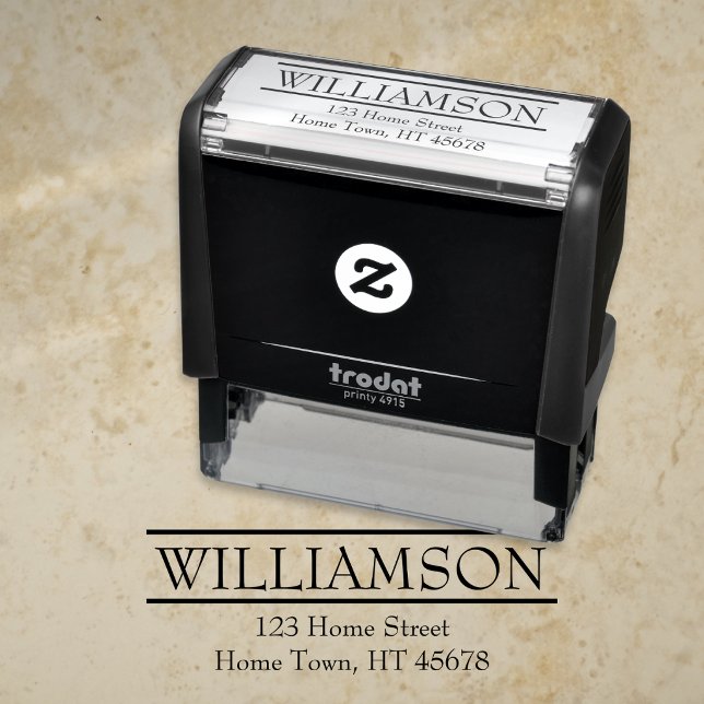 Klassisk Elegant Modern Returadress Självfärgande Stämpel (Classic Elegant Modern Return Address Self-inking Stamp)